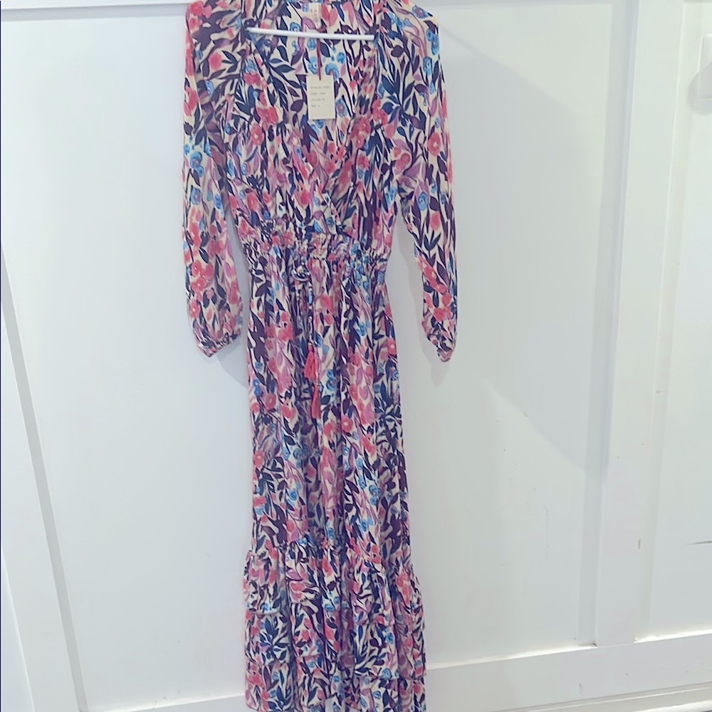 RAGA Pink and Black Long Sleeve Sundress